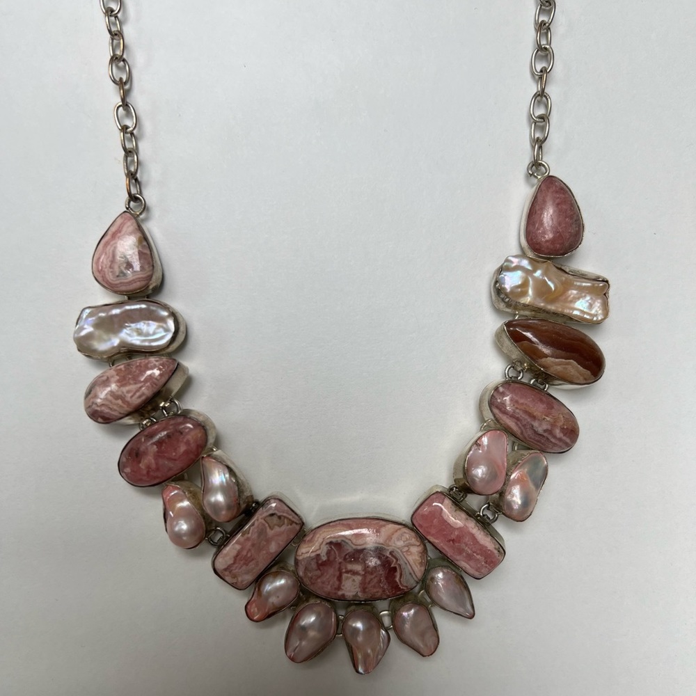 Artisan Crafted Stone Statement Necklace